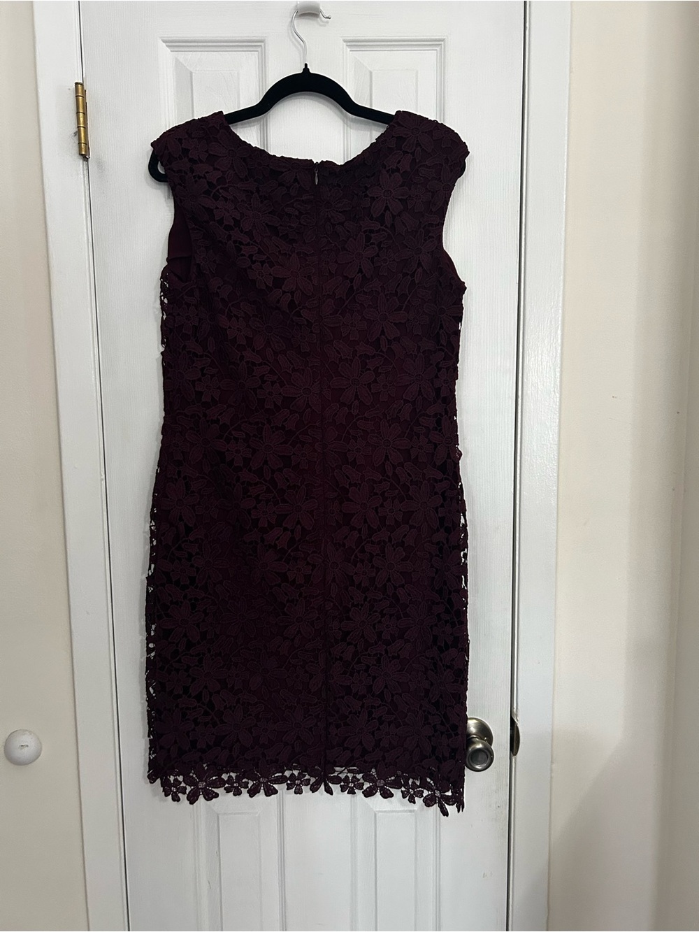 Ralph Lauren Sleeveless Floral Lace Midi Dress - Burgundy